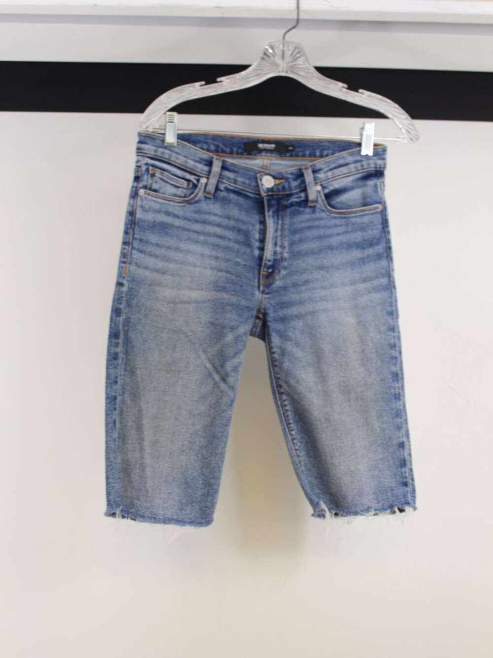Hudson Amelia Bermuda Cutoff Jean Shorts‎ Medium Wash Raw Hem Size 26